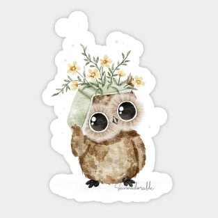 Book on head owl Sticker